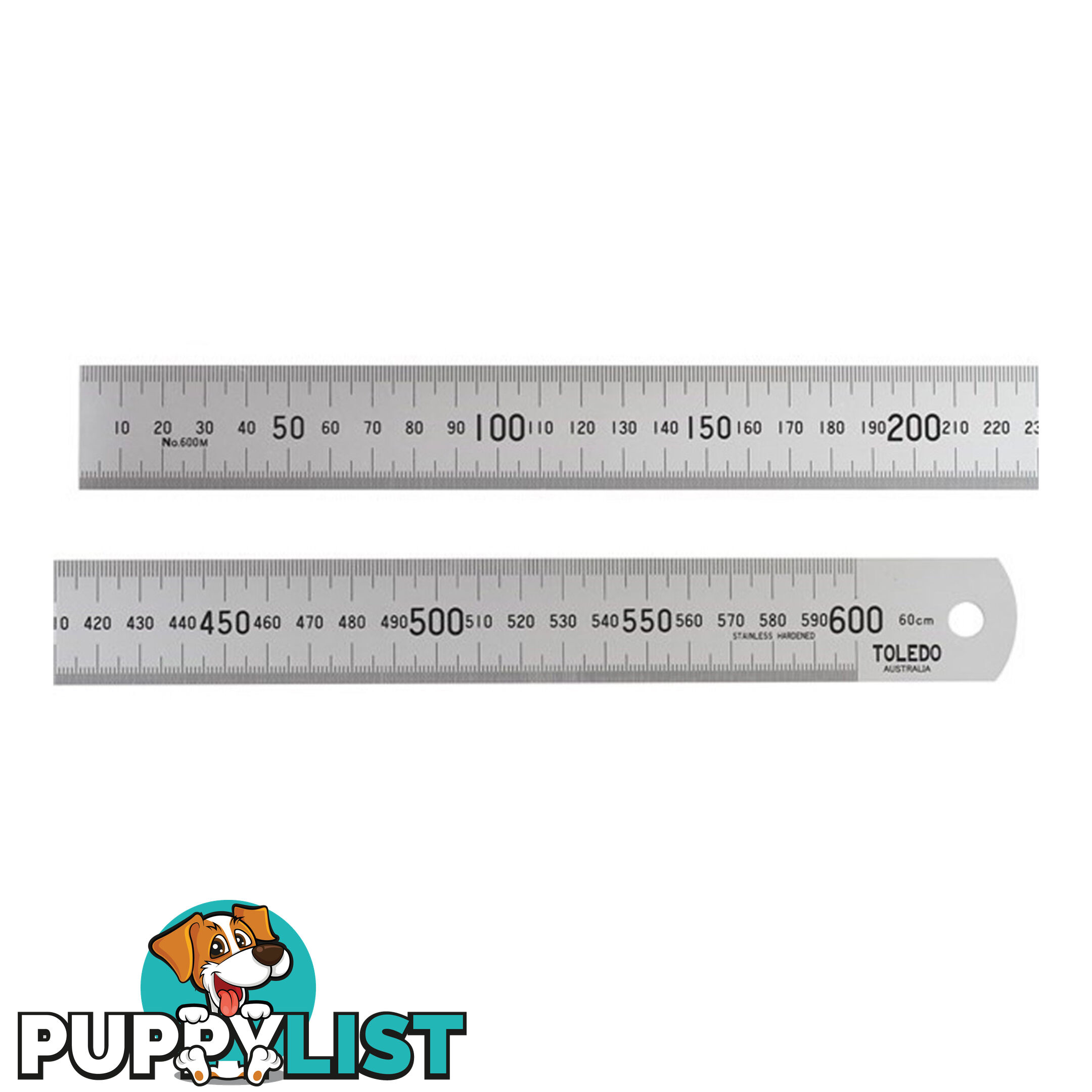 Toledo 600mm Stainless Steel Single Sided Ruler SKU - 10347