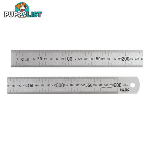 Toledo 600mm Stainless Steel Single Sided Ruler SKU - 10347