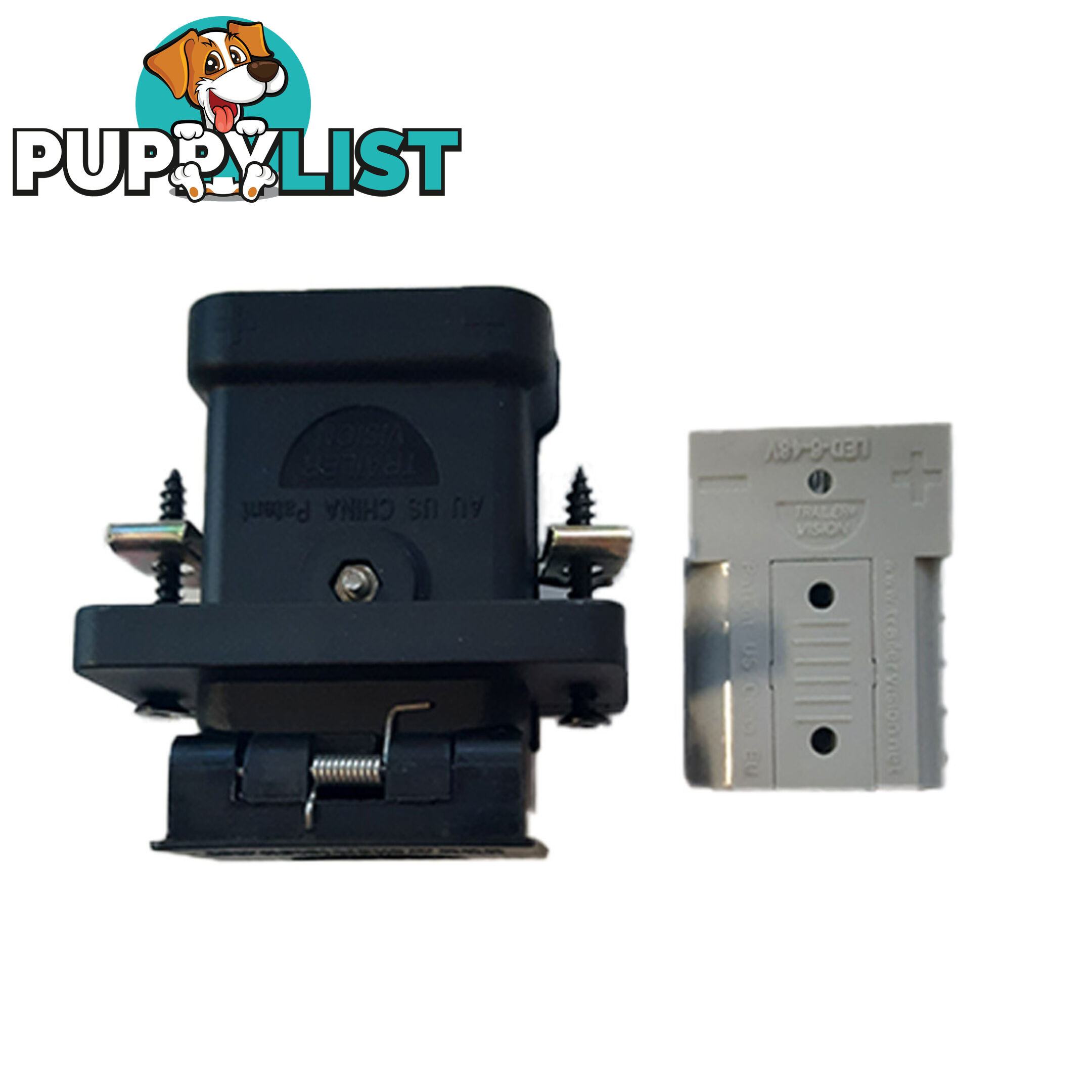 Trailer Vision 50 amp Flush Mount with LED Screw Connector Anderson Plug SKU - TVN-16454-50SC