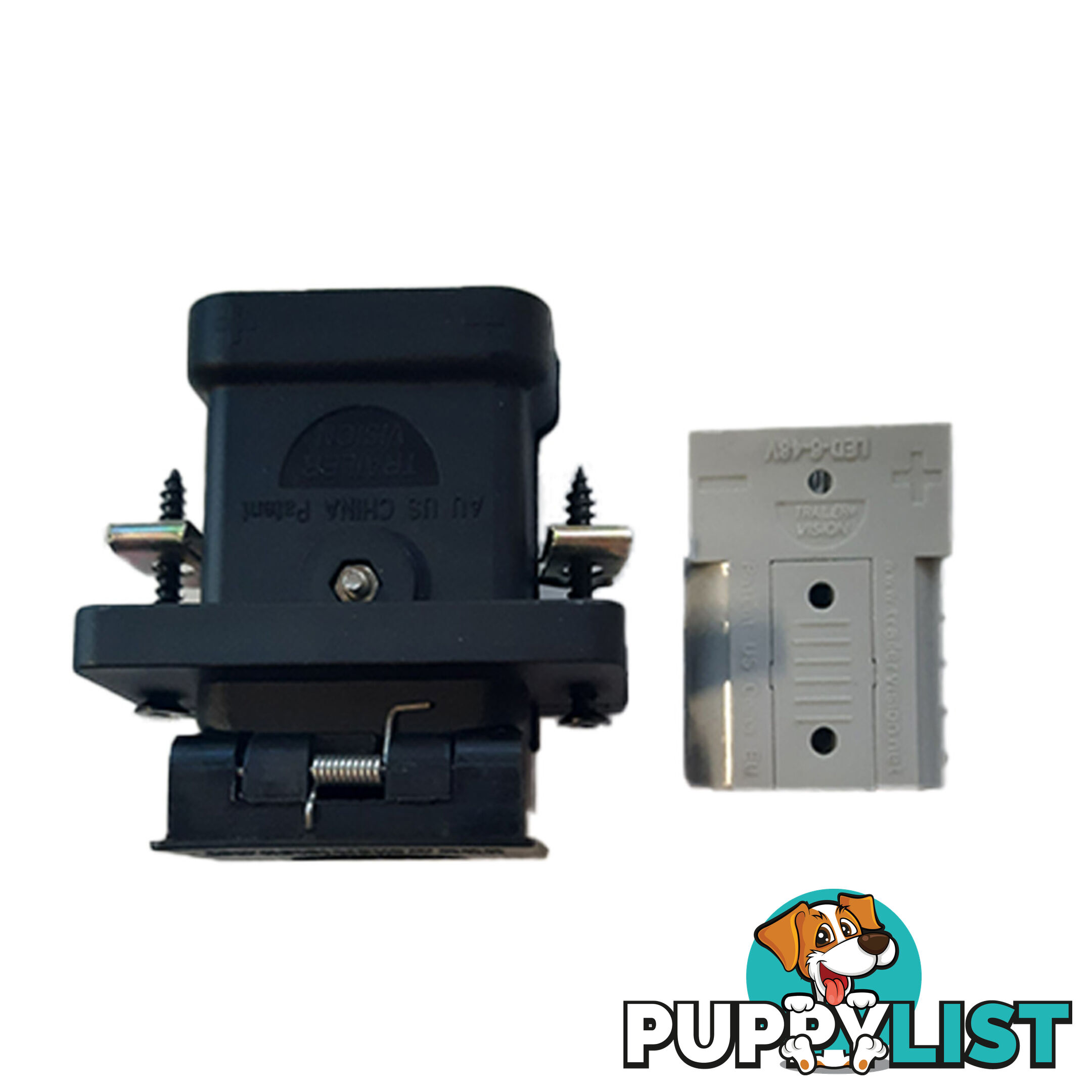 Trailer Vision 50 amp Flush Mount with LED Screw Connector Anderson Plug SKU - TVN-16454-50SC