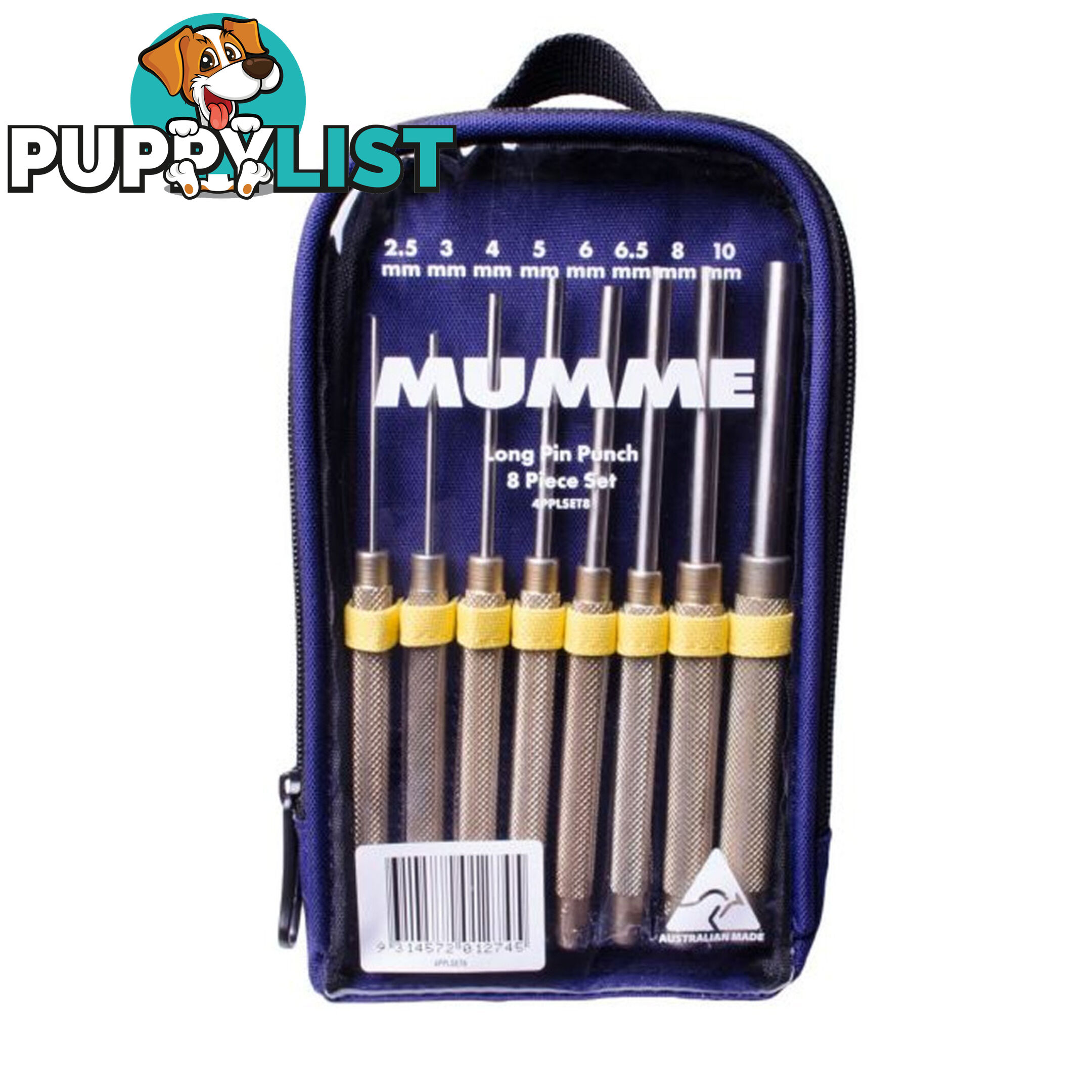 Mumme Tools Long Pin Punch Single or 8pc Set 2.5mm  - 10mm