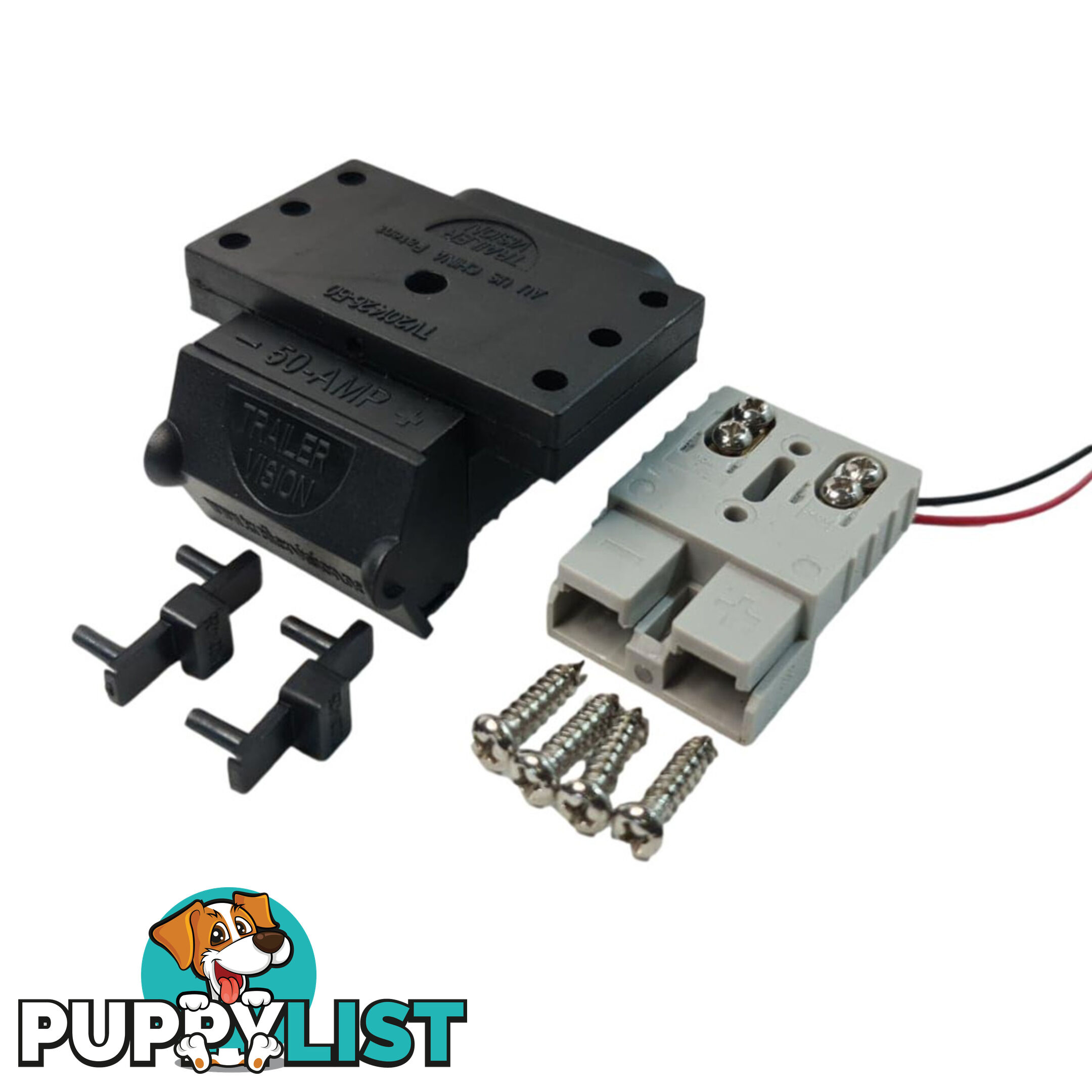 Trailer Vision 50 amp Anderson Plug Top Mount Connector Assembly with Screw Contact Plug SKU - TV-201426-SC