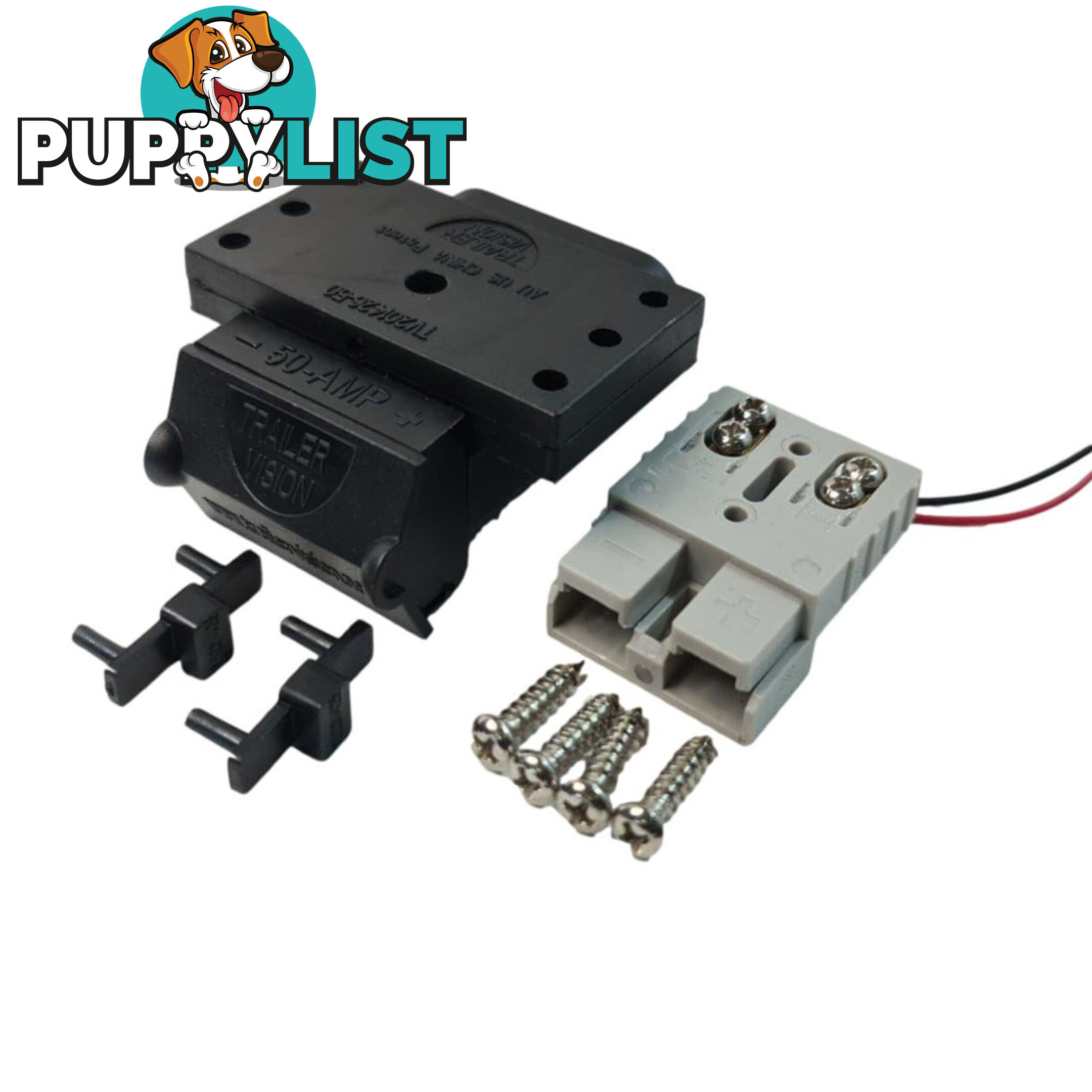 Trailer Vision 50 amp Anderson Plug Top Mount Connector Assembly with Screw Contact Plug SKU - TV-201426-SC