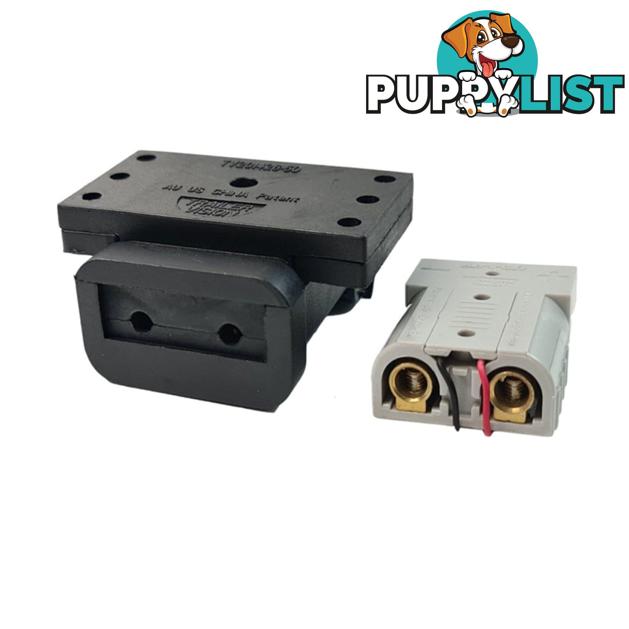 Trailer Vision 50 amp Anderson Plug Top Mount Connector Assembly with Screw Contact Plug SKU - TV-201426-SC