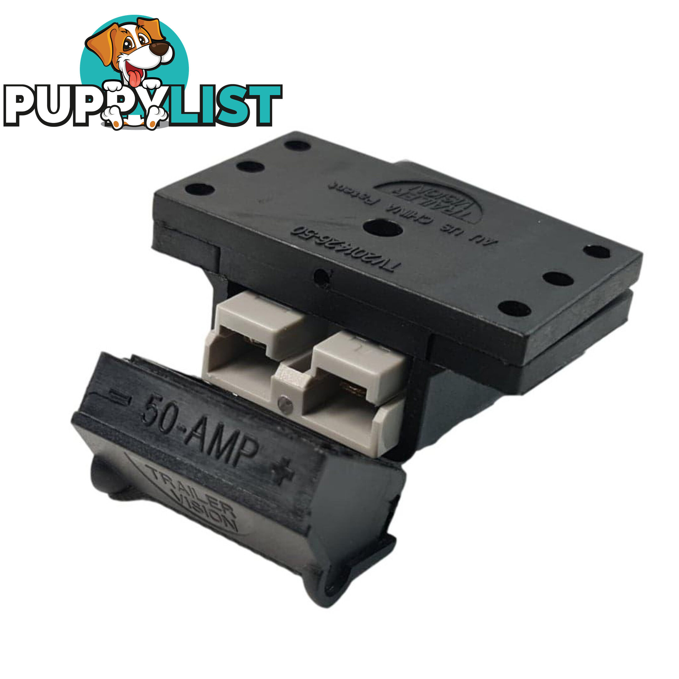 Trailer Vision 50 amp Anderson Plug Top Mount Connector Assembly with Screw Contact Plug SKU - TV-201426-SC