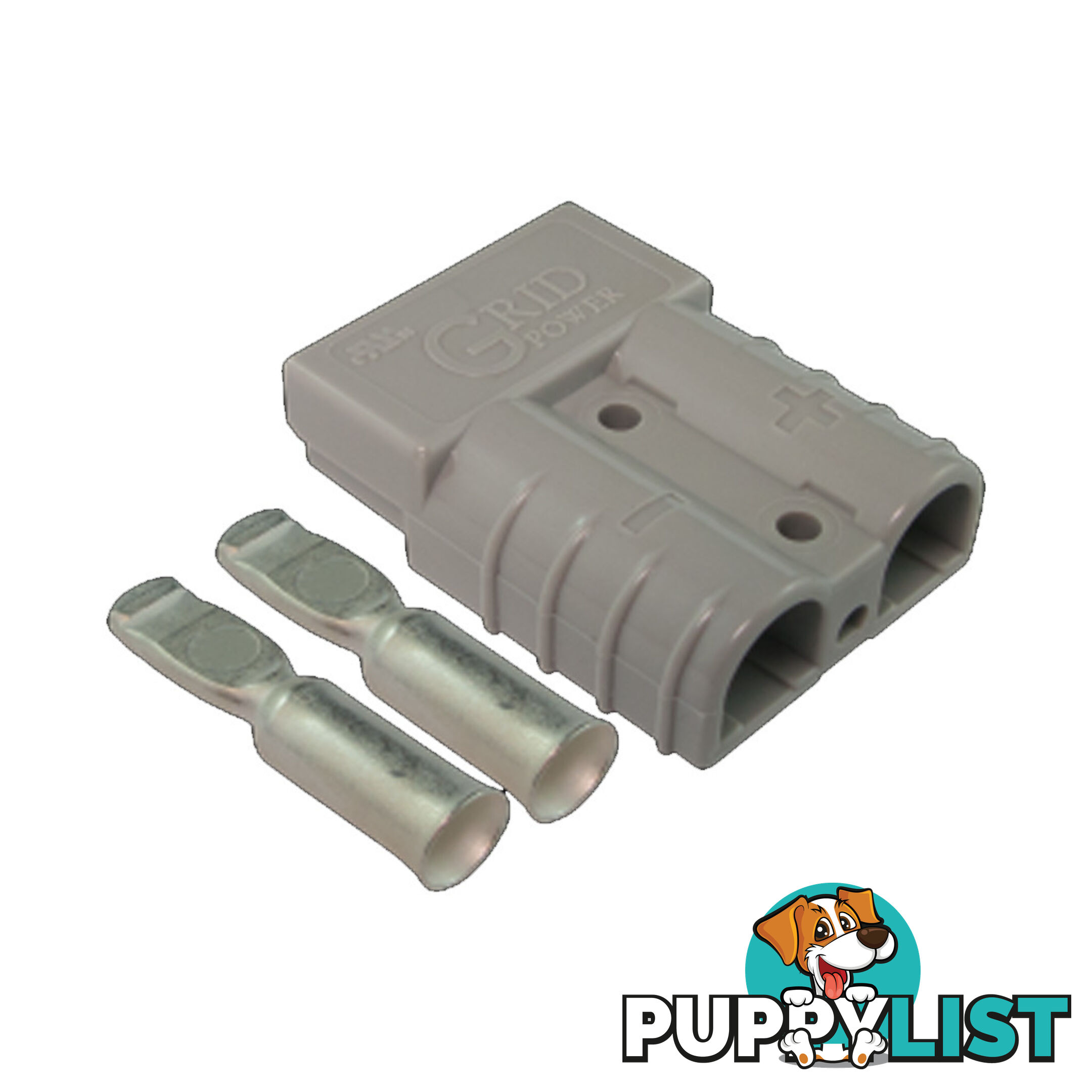 50 Amp Anderson Style Plug Grey+ 2 x Poles + Red Dust Cap SKU - BB-50ampAndRedCap