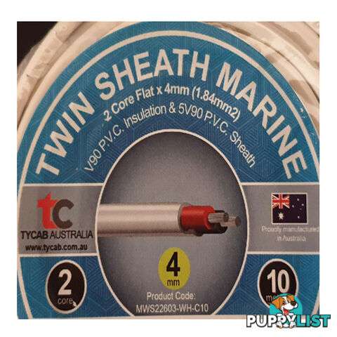 6mm x 10m Tinned Dual Core Wire Automotive and Marine Use TYCAB Australian Wire SKU - 6mmx10mTinned