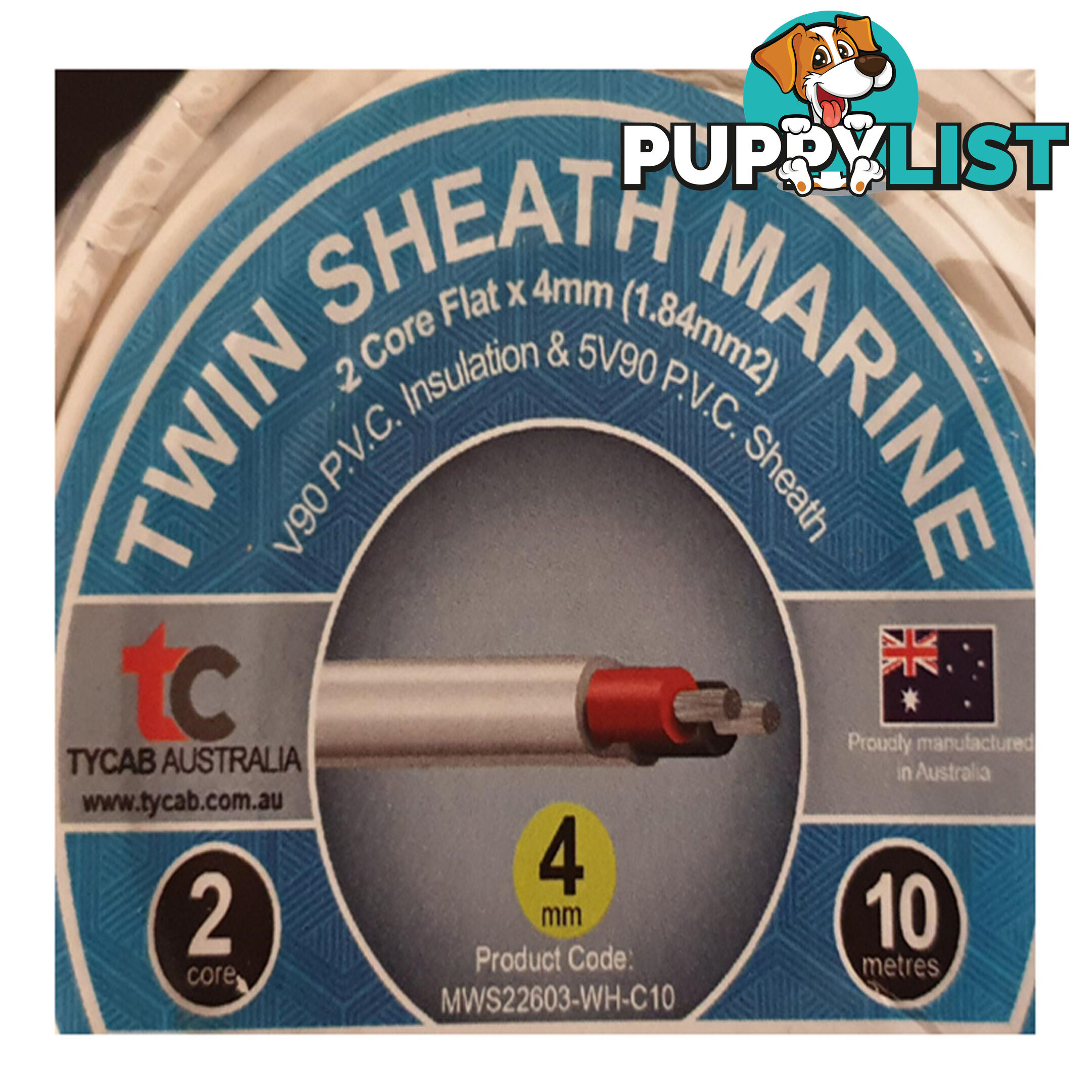 6mm x 10m Tinned Dual Core Wire Automotive and Marine Use TYCAB Australian Wire SKU - 6mmx10mTinned