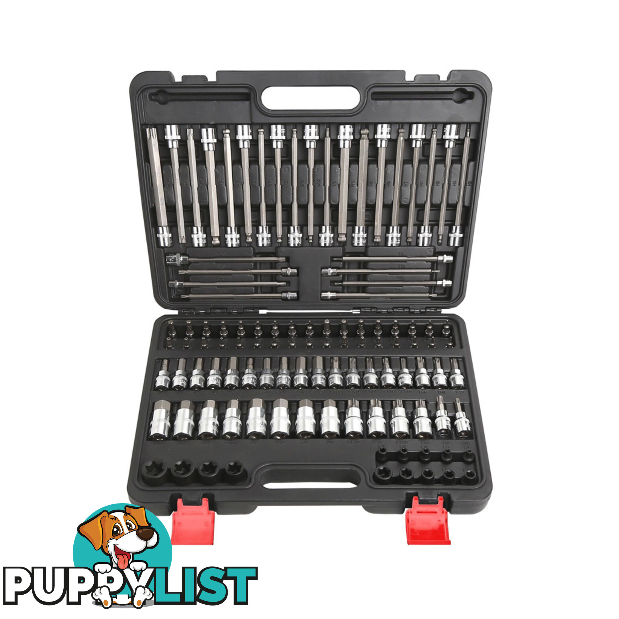 Pk Tools Bits Socket Set Long, Short Hex, Tamper   E-Star  - 107pc SKU - PT11960