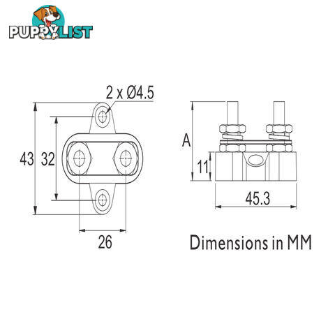 Bussman Junction Box Double Pole with 80a Link