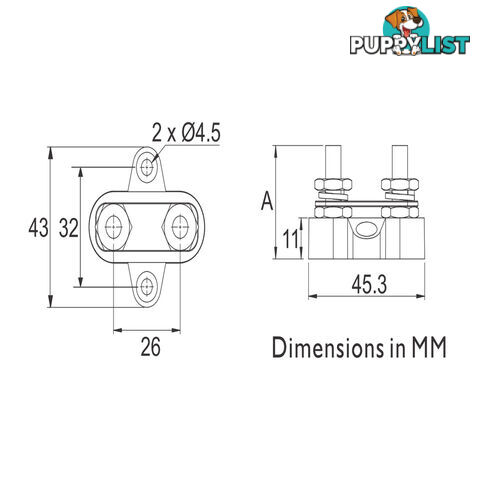 Bussman Junction Box Double Pole with 80a Link