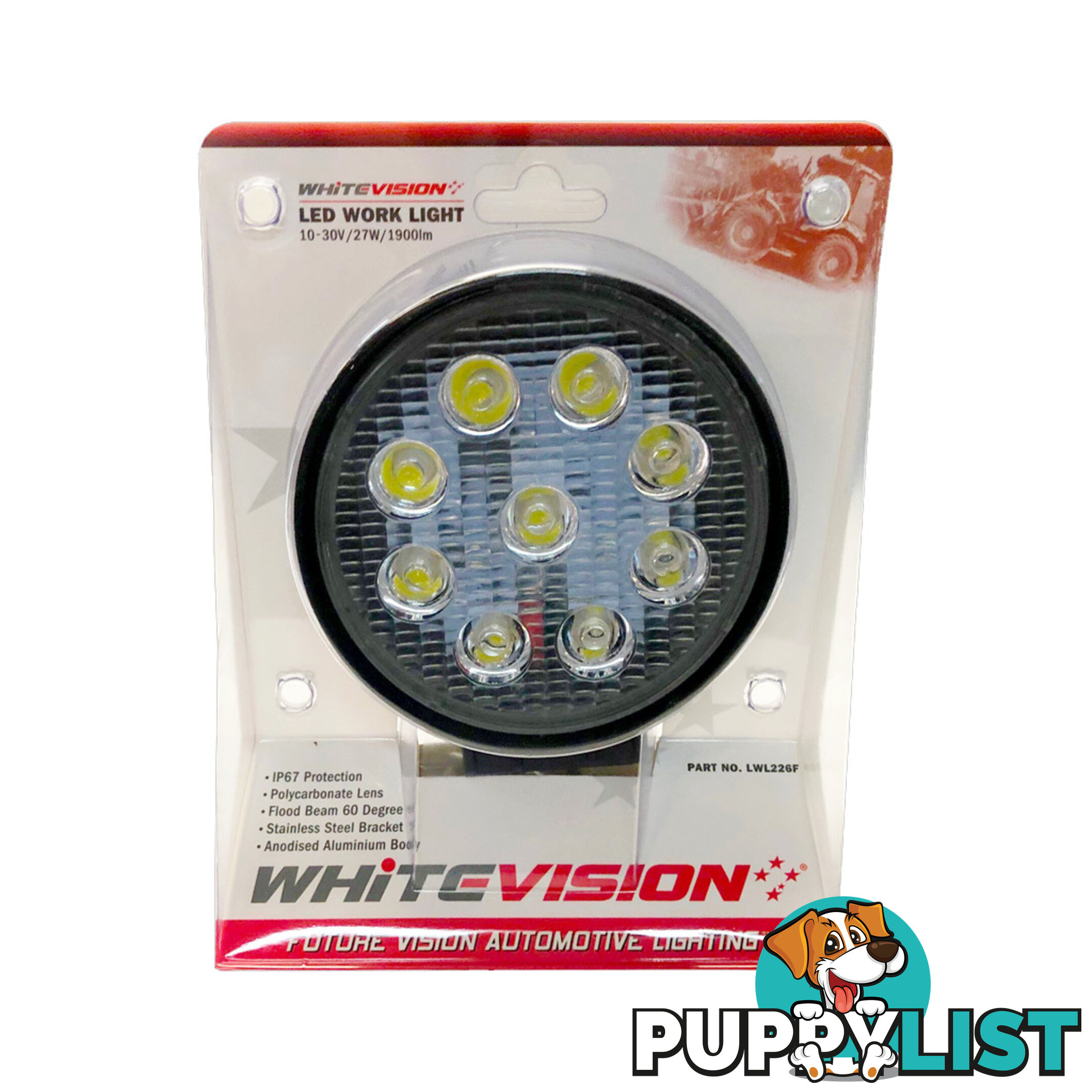 Whitevision LED Work Light 27W Flood Beam 9-30V 1800Lm SKU - LWL229F