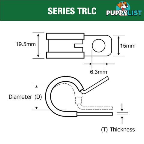 Tridon Rubber Lined Hose Clamp 60mm Zinc Plated 10 pk SKU - TRLC60P