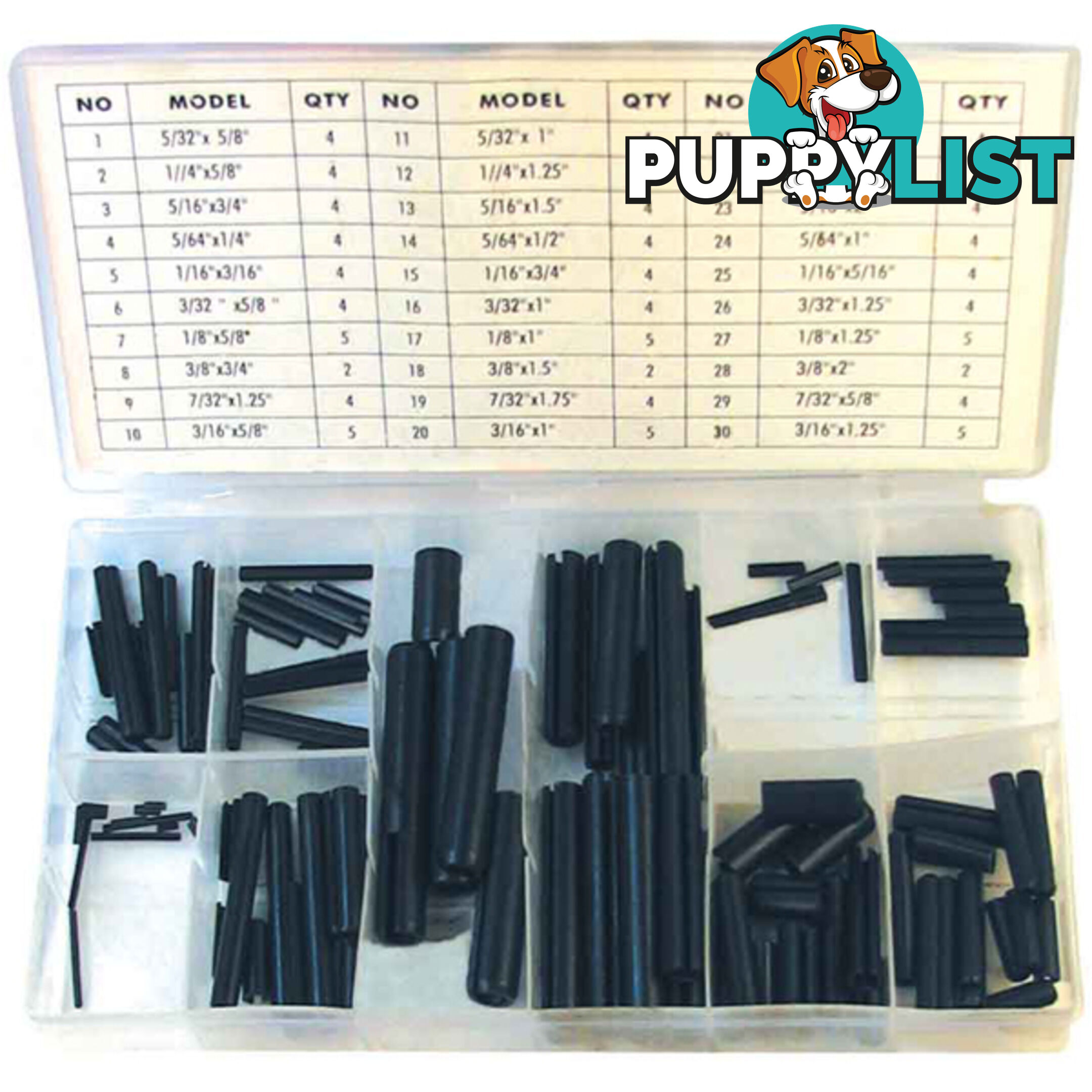 Roll Pin Assortment Kit 120pc SKU - RG2807