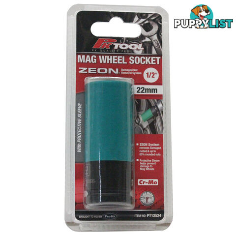 PK Tools 1/2 " Impact Mag Wheel Socket 22mm w/Zeon System SKU - PT12524