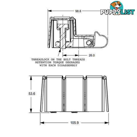 Littlefuse ZCase 3 Way Bussed Fuse Bar Holder with Cover SKU - 0FHZ00853-BX