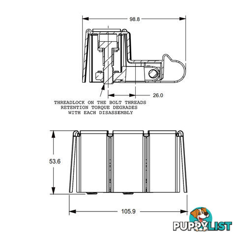 Littlefuse ZCase 3 Way Bussed Fuse Bar Holder with Cover SKU - 0FHZ00853-BX