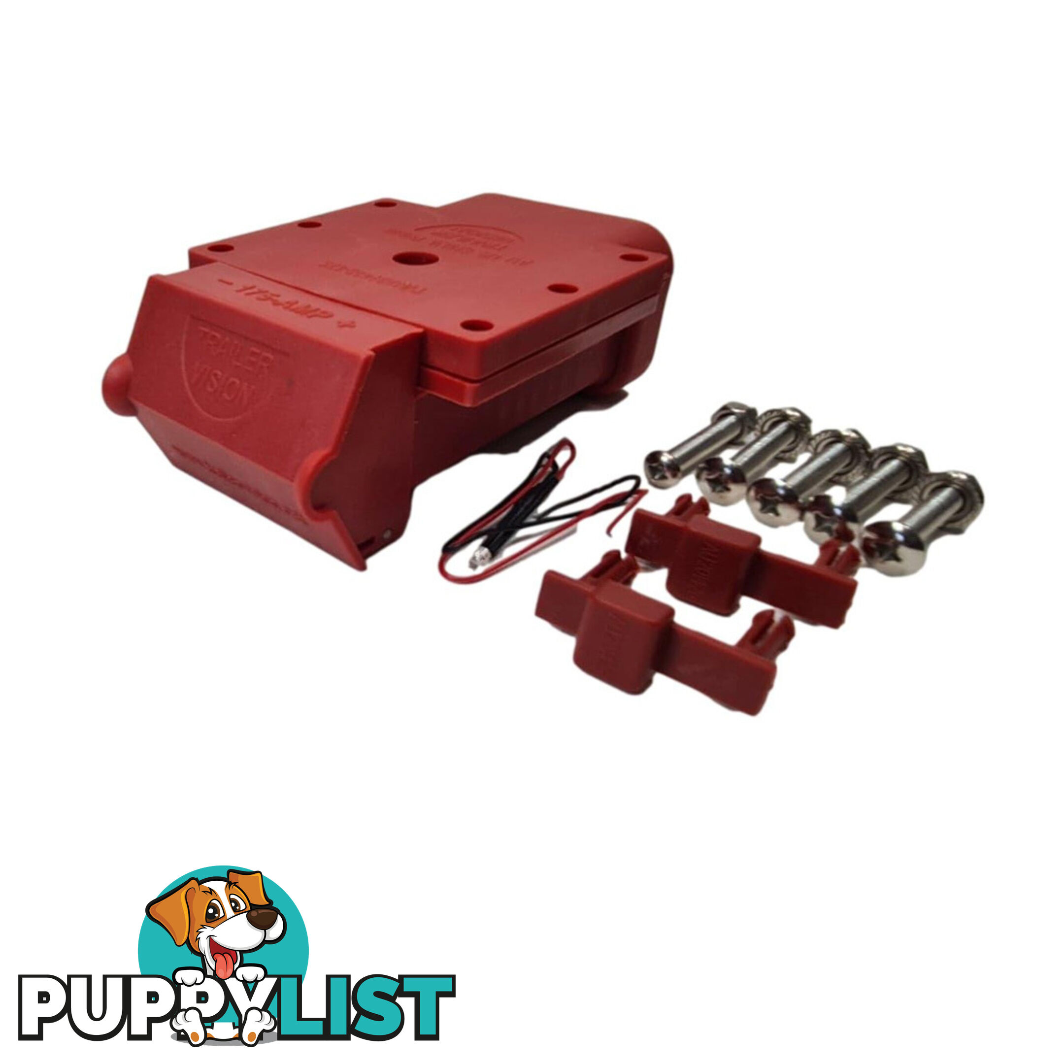 Trailer Vision 175a Anderson Plug Mounting Kit  (RED) Assembly with LED Power Indicator SKU - TVN-201426-175R