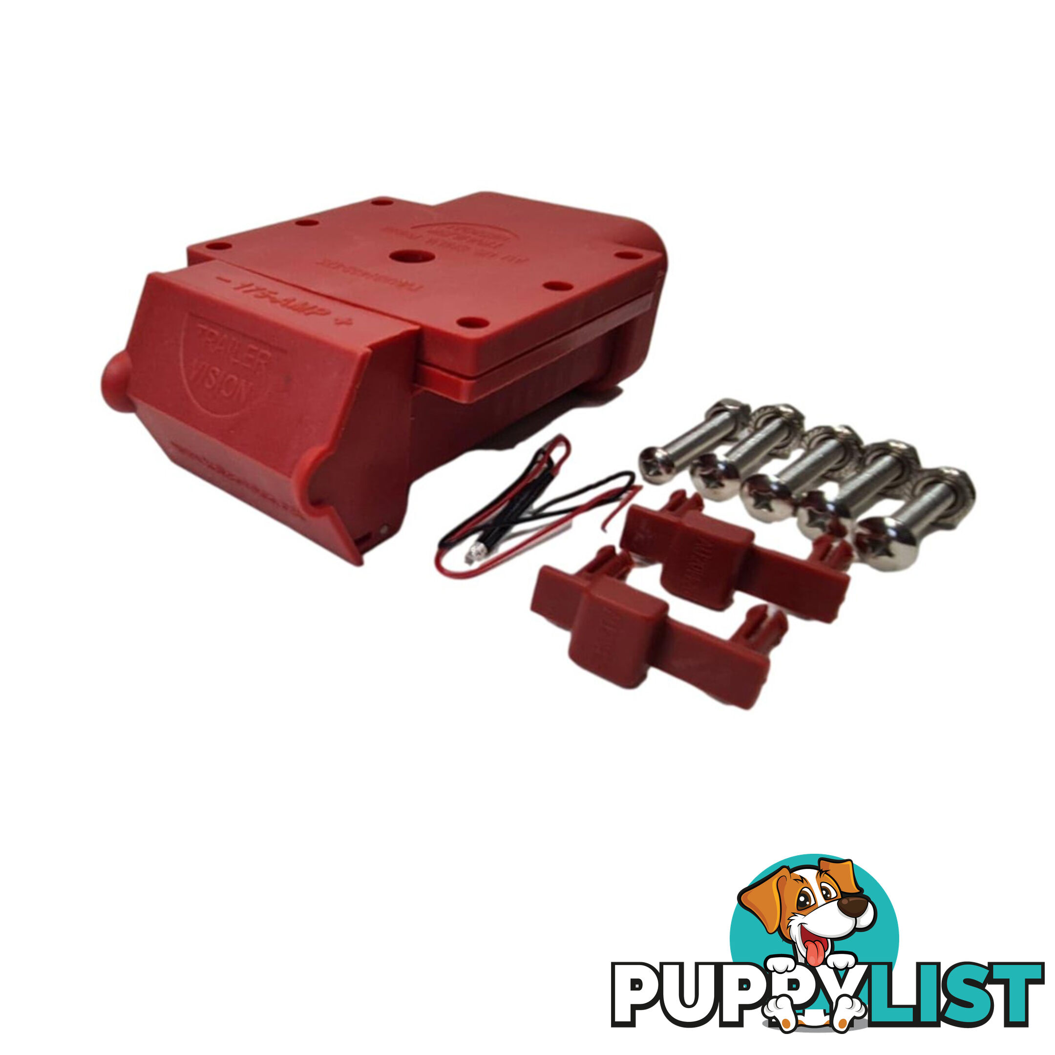 Trailer Vision 175a Anderson Plug Mounting Kit  (RED) Assembly with LED Power Indicator SKU - TVN-201426-175R