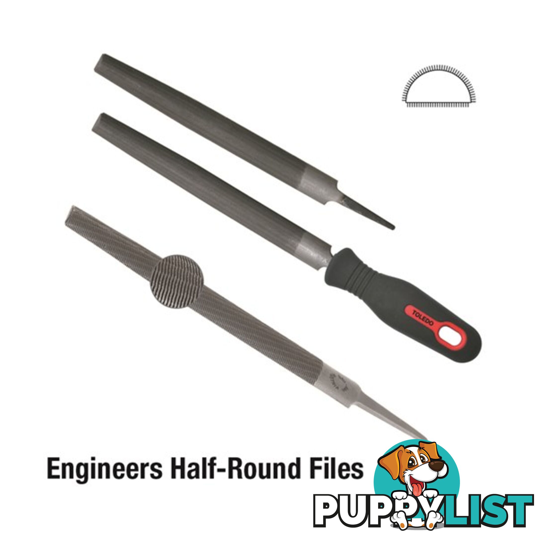 Toledo Half Round File Second Cut  - 200mm SKU - 08HR02CD