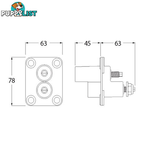 Hella Jump Start Terminal H/Duty High Impact ABS Plastic High Capacity Terminals SKU - E75-HM7546J