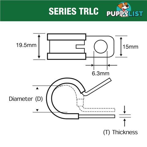 Tridon Rubber Lined Hose Clamp 54mm Zinc Plated 10 pk SKU - TRLC54P