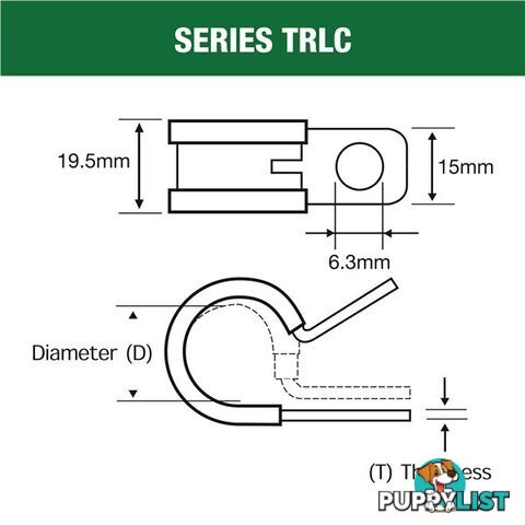 Tridon Rubber Lined Hose Clamp 54mm Zinc Plated 10 pk SKU - TRLC54P