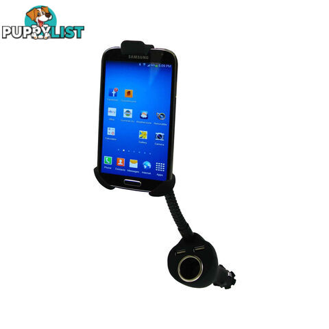 Pro-Kit Phone Holder w/ Lighter Socket   2 USBs Clip On/Off Style SKU - PK31705