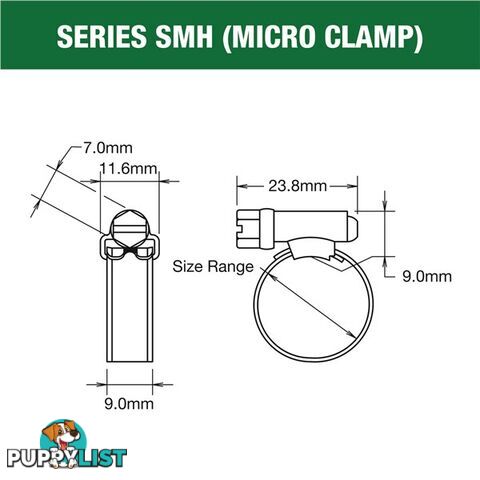 Tridon Regular Hose Clamp 18mm â 32mm Solid Band Part Stainless 10pk SKU - SHS012P