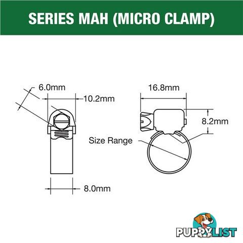 Tridon Full S. Steel Hose Clamp 59mm â 76mm Micro Perforated Band 10pk SKU - MAH040P