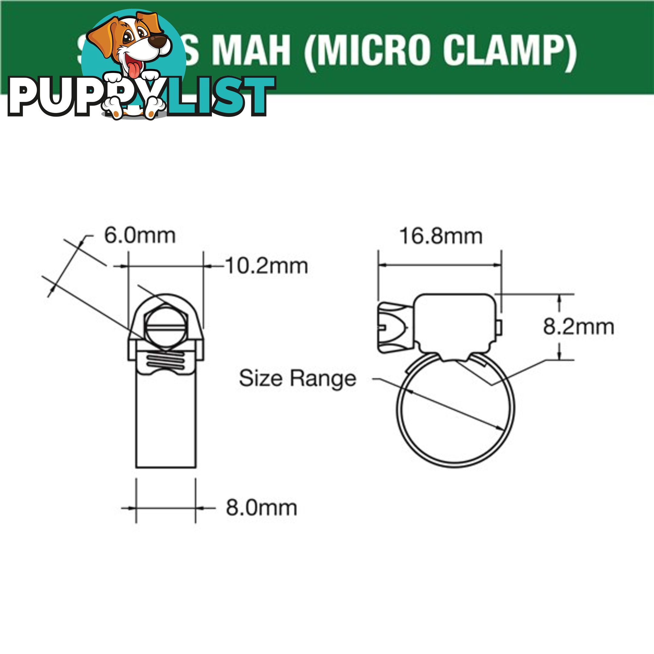 Tridon Full S. Steel Hose Clamp 59mm â 76mm Micro Perforated Band 10pk SKU - MAH040P