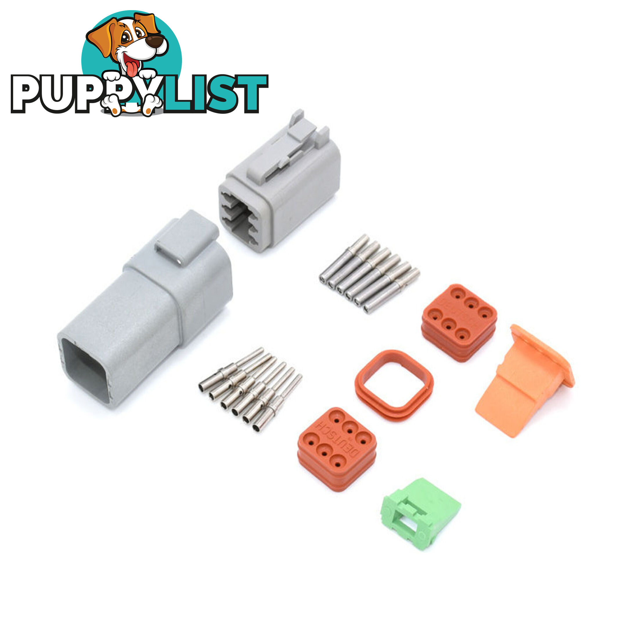 Deutsch DT 6-Way 6 Pin Electrical Connector Waterproof Plug Kit SKU - BB-Deutsch6Pin