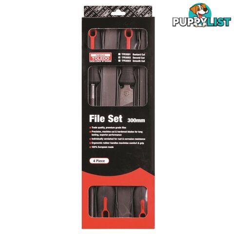 Toledo File Set Second Cut  - 300mm 4 Pc SKU - TFR3002