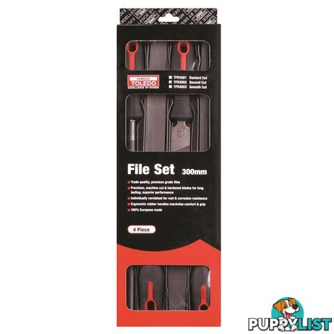 Toledo File Set Second Cut  - 300mm 4 Pc SKU - TFR3002