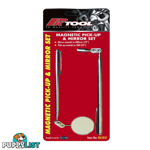 PK Tooks Magnetic Pick Up Tool   Inspoection Tool Mirror 2pc Set SKU - RG5037