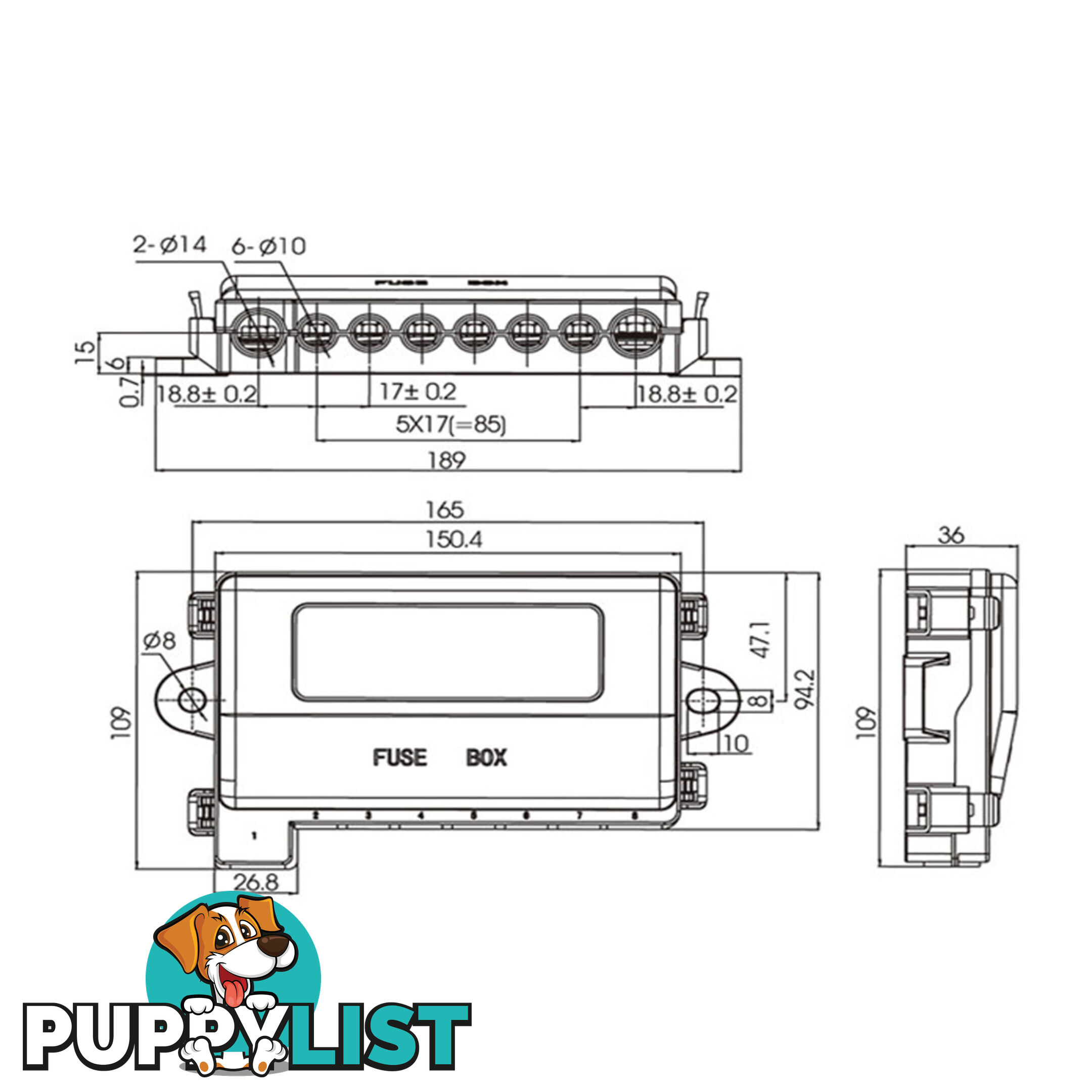 Midi   Mega Fuse Holder 1x Mega Fuse   7 x Midi Fuse Linked SKU - LV5384