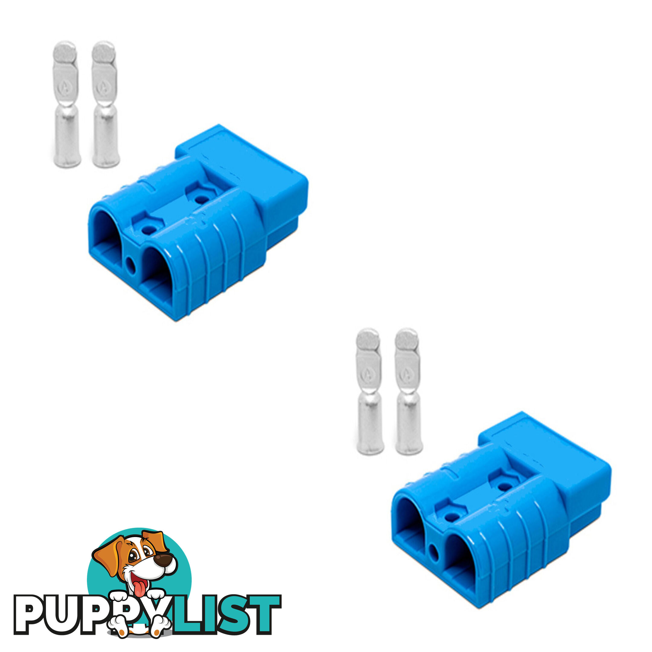 50 amp Anderson Style Plugs (Pair) Blue inc Terminals SKU - 10042-pair