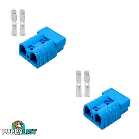 50 amp Anderson Style Plugs (Pair) Blue inc Terminals SKU - 10042-pair