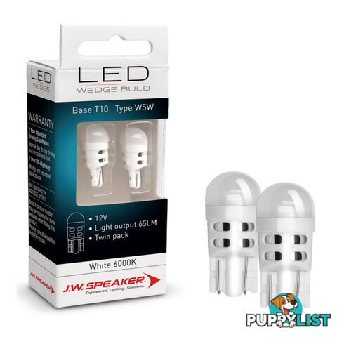 JW Speaker LED 12v Bulb W5W T10 Base White Light Twin Pack SKU - 990110