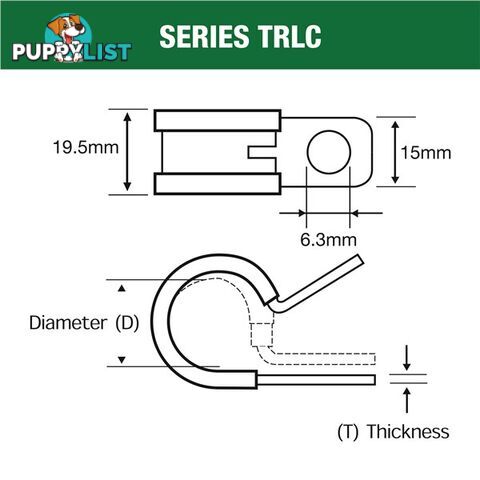 Tridon Rubber Lined Hose Clamp 110mm Zinc Plated 10 pk SKU - TRLC110P