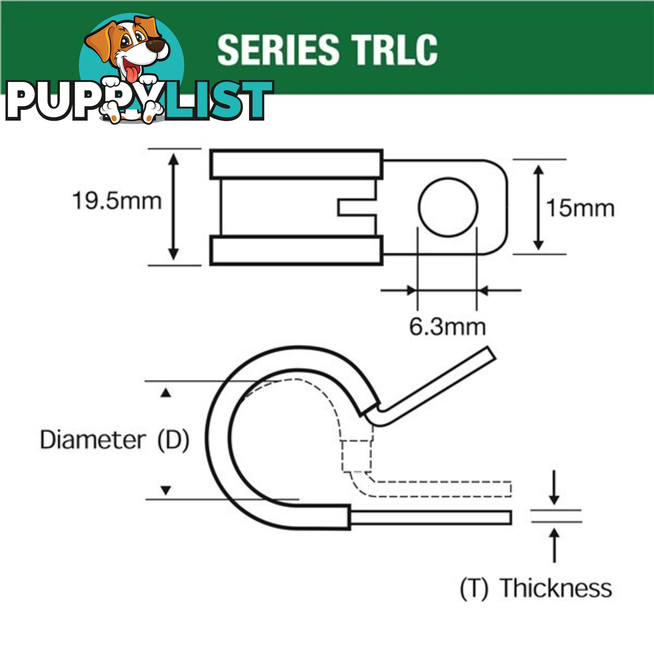 Tridon Rubber Lined Hose Clamp 33mm Zinc Plated 10 pk SKU - TRLC33P