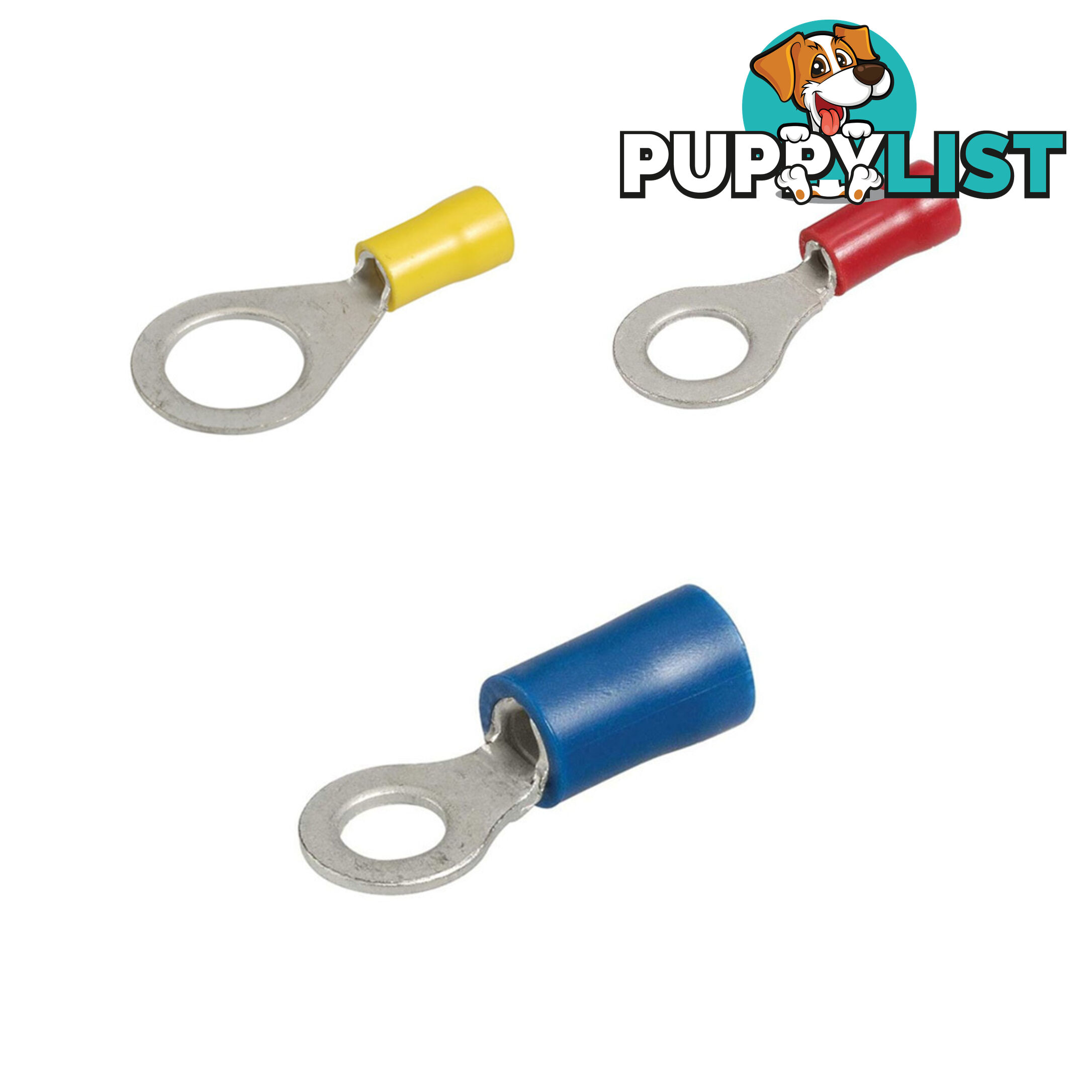 Blue Bar Red/Blue/Yellow Insulated 3.0-13mm Ring Terminal w/ Wire 0.5-6mm 10pk SKU - DC-13259, DC-13262, DC-13263, DC-13264, DC-13265, DC-13266, DC-13267, DC-13268, DC-13269, DC-13270, DC-13271, DC-13272, DC-13273, DC-13274, DC-13275, DC-13278, DC-13279, DC-13280