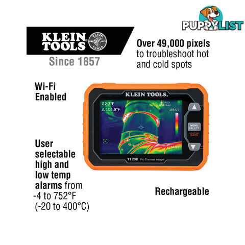 Klein Tools Rechargeable Pro Thermal Imager Over 49,000 Pixels w/ Wi-Fi SKU - TI290