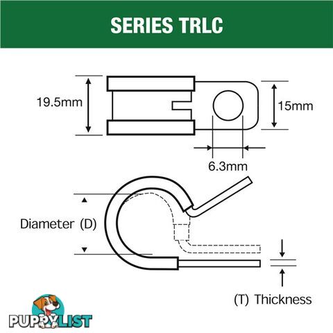 Tridon Rubber Lined Hose Clamp 37mm Zinc Plated 10 pk SKU - TRLC37P