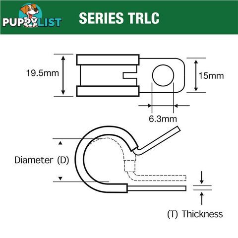 Tridon Rubber Lined Hose Clamp 37mm Zinc Plated 10 pk SKU - TRLC37P