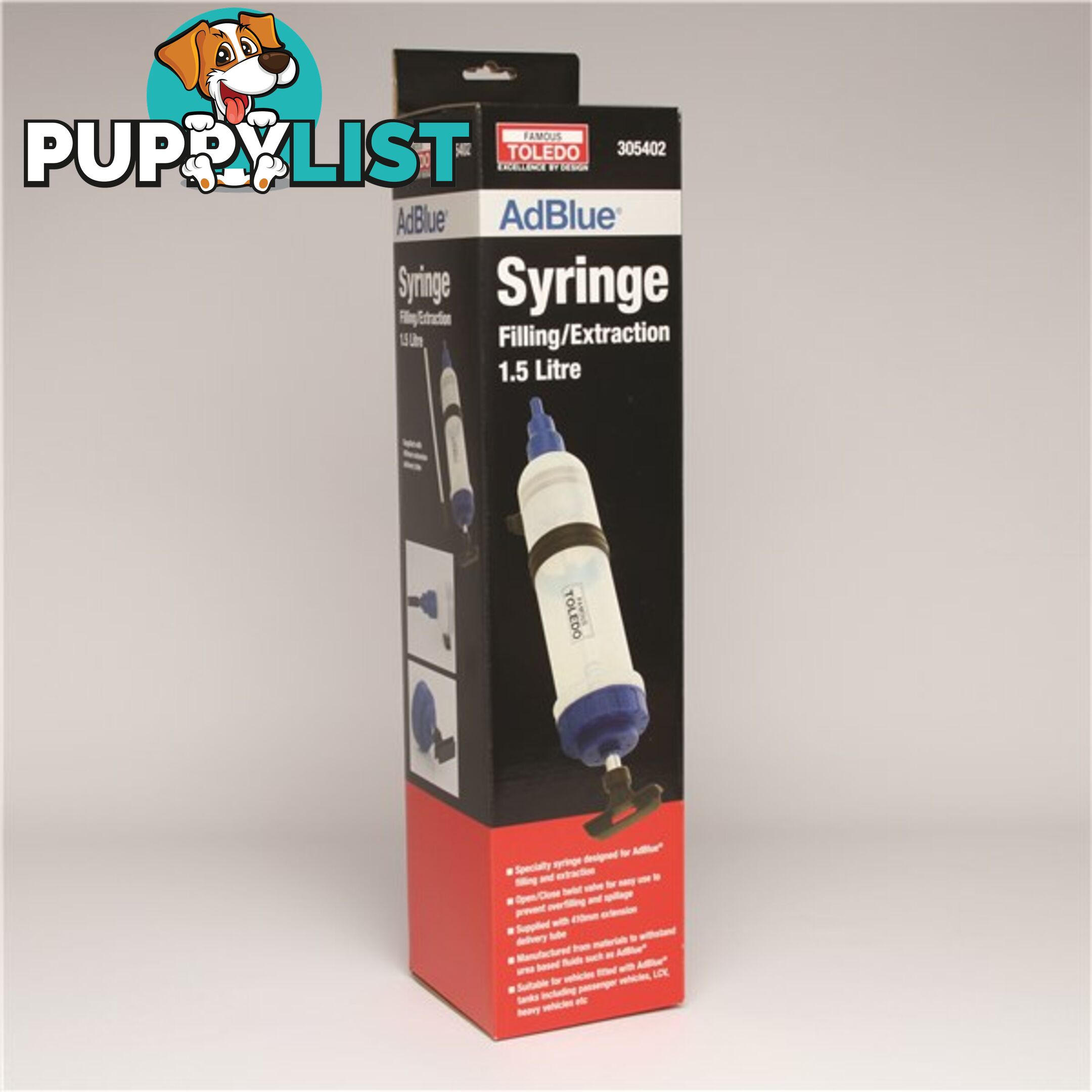 Toledo Filler/Extraction Syringe for AdBlueÂ® 1.5L SKU - 305402