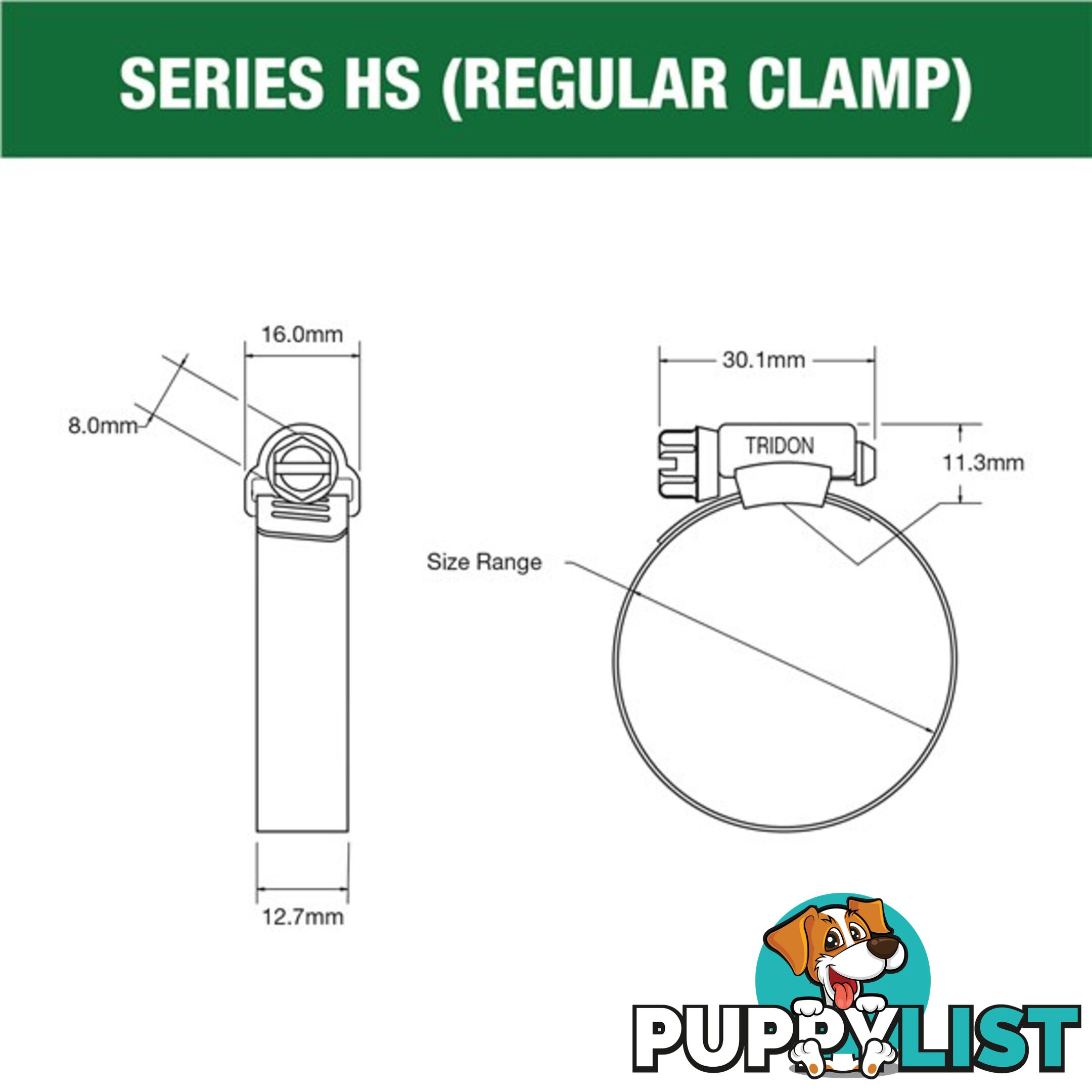 Tridon Part S. Steel Hose Clamps 106mm â 152mm Perforated Band 10pk SKU - HS088P