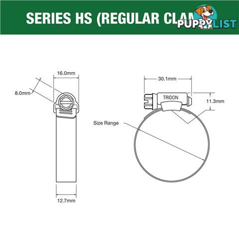 Tridon Part S. Steel Hose Clamps 106mm â 152mm Perforated Band 10pk SKU - HS088P