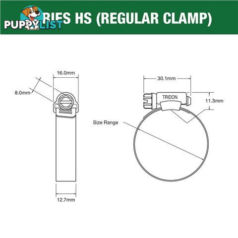 Tridon Part S. Steel Hose Clamps 106mm â 152mm Perforated Band 10pk SKU - HS088P