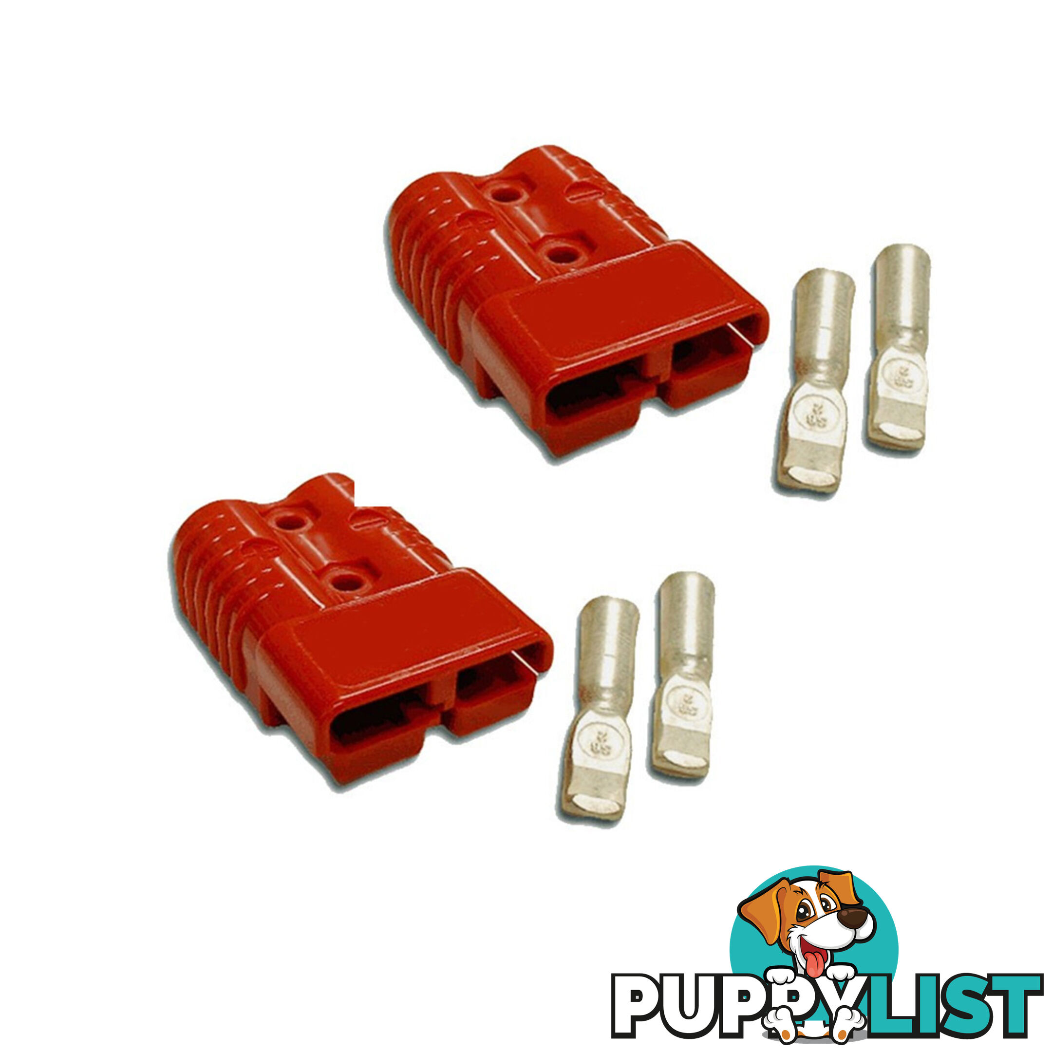 50 amp Anderson Style Plugs (Pair) Red inc Terminals SKU - 10041pair